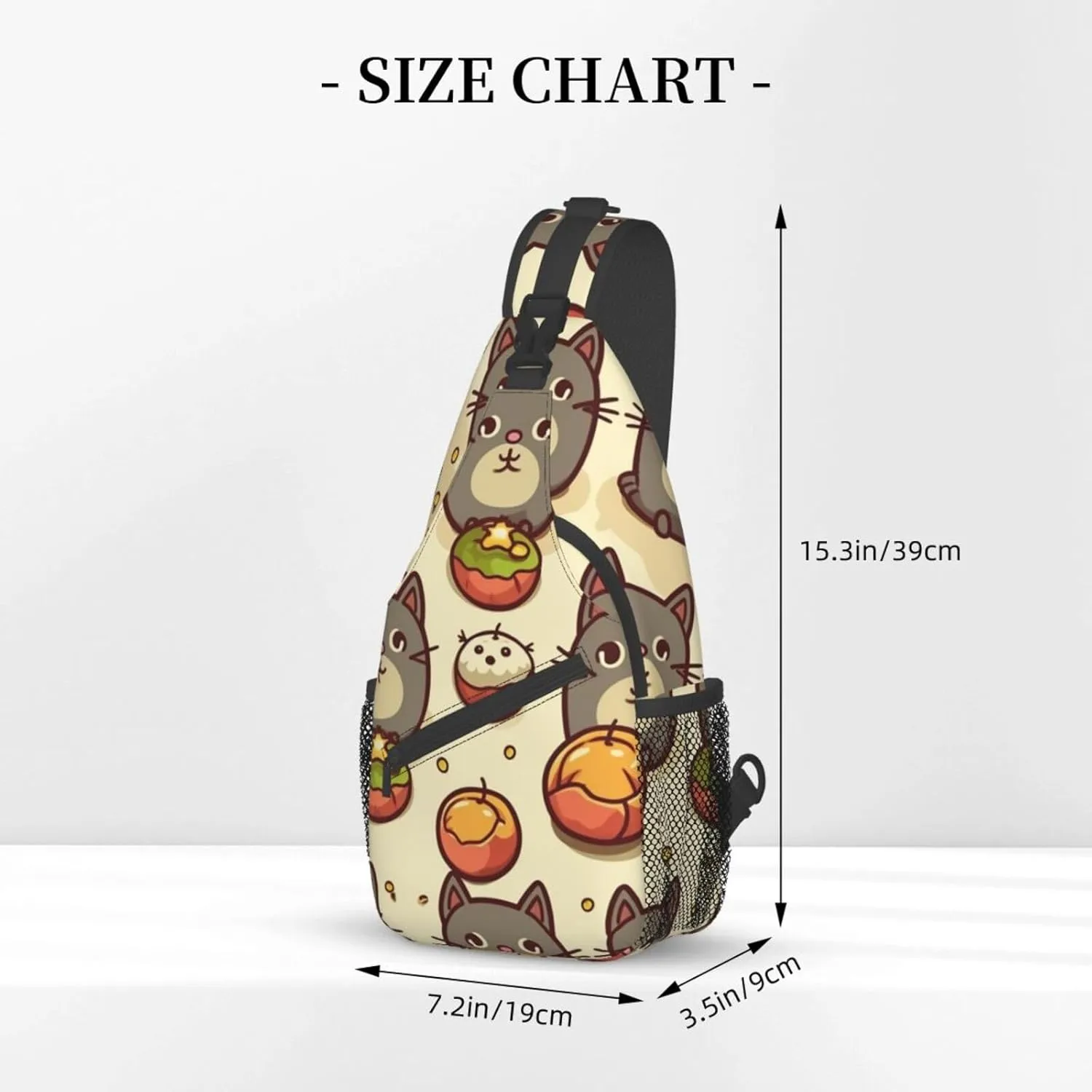 Sling Bag for Women Men Greedy cat Cross Chest Bag Diagonally Casual Fashion Travel Hiking Daypack