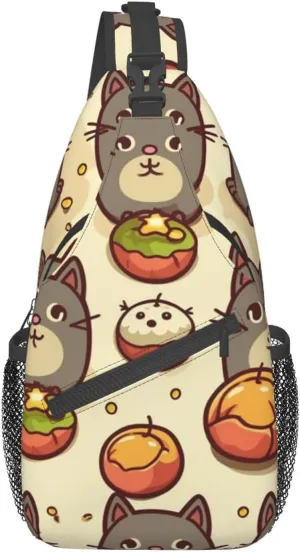 Sling Bag for Women Men Greedy cat Cross Chest Bag Diagonally Casual Fashion Travel Hiking Daypack