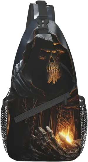 Sling Bag for Women Men Grim-Reaper Cross Chest Bag Diagonally Casual Fashion Travel Hiking Daypack