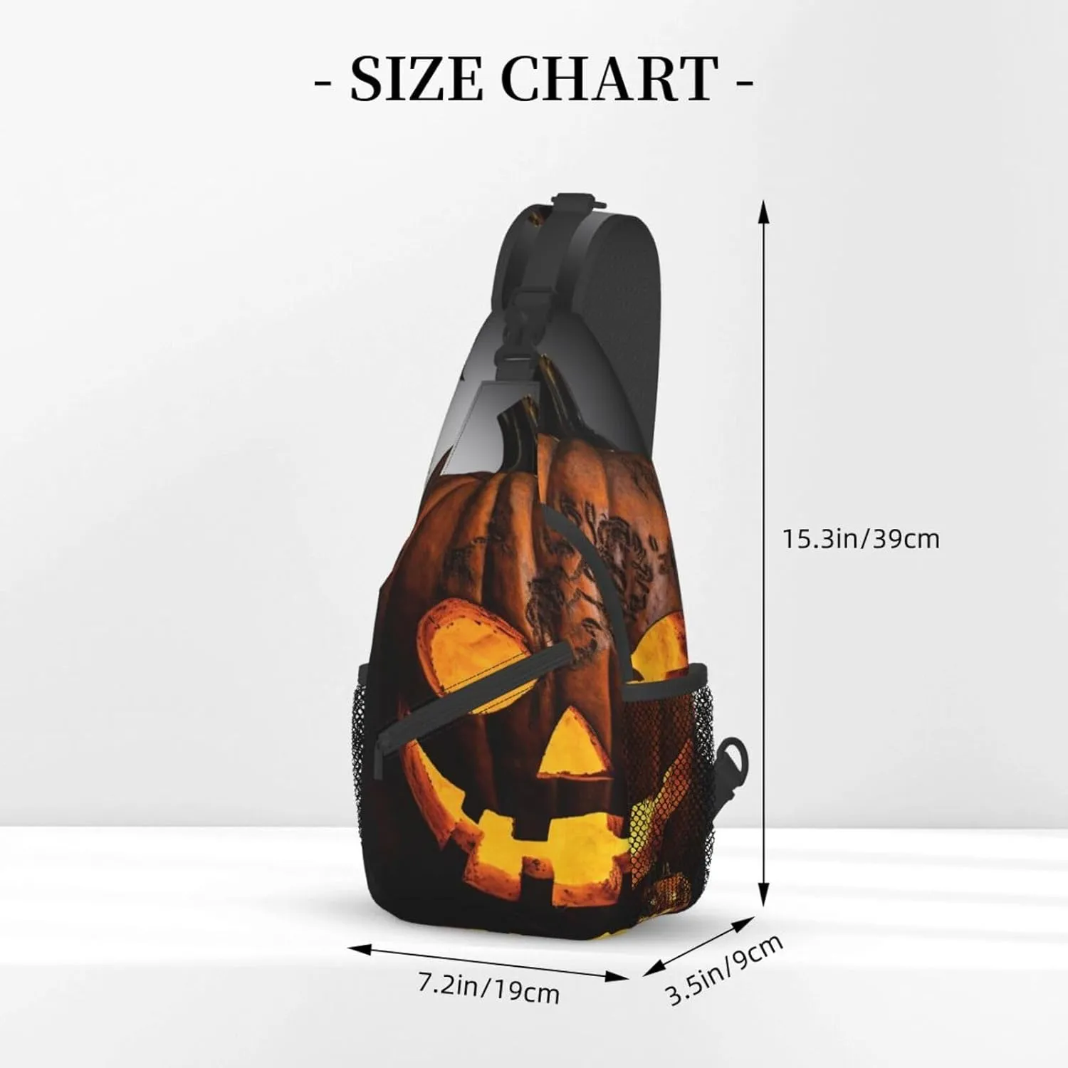 Sling Bag for Women Men Halloween pumpkin Cross Chest Bag Diagonally Casual Fashion Travel Hiking Daypack