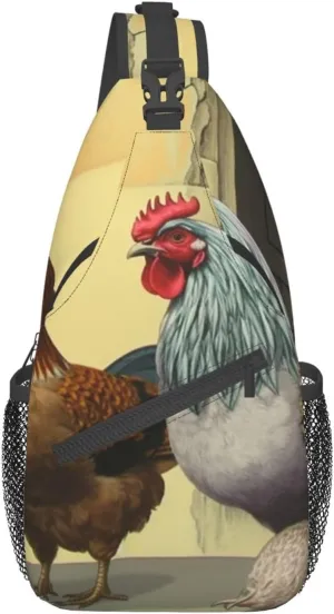 Sling Bag for Women Men Italian Chickens Cross Chest Bag Diagonally Casual Fashion Travel Hiking Daypack