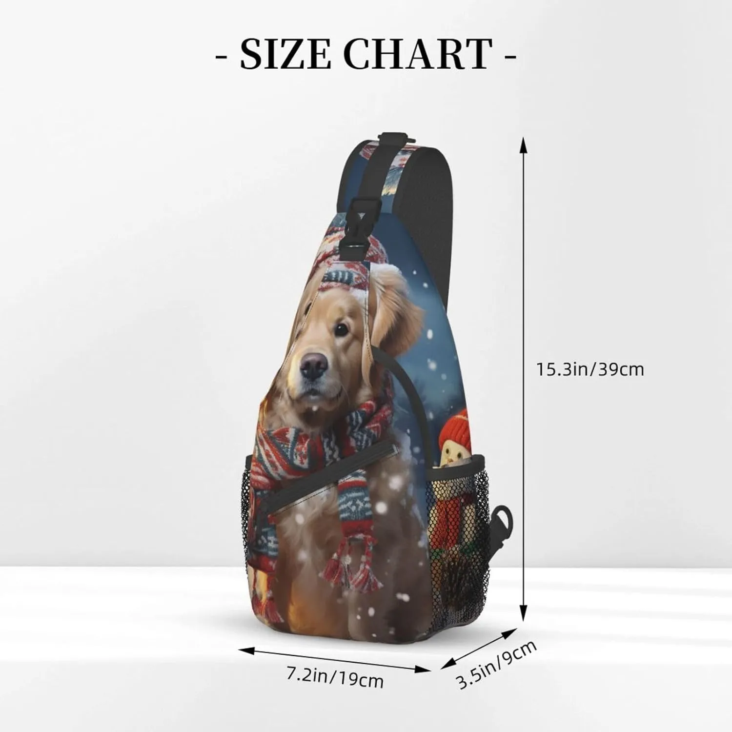 Sling Bag for Women Men Merry Christmas Cute Dog Snowman Cross Chest Bag Diagonally Casual Fashion Travel Hiking Daypack