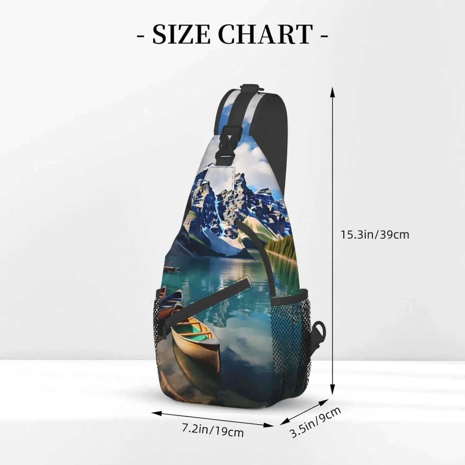Sling Bag for Women Men Moraine Lake Canoes Cross Chest Bag Diagonally Casual Fashion Travel Hiking Daypack