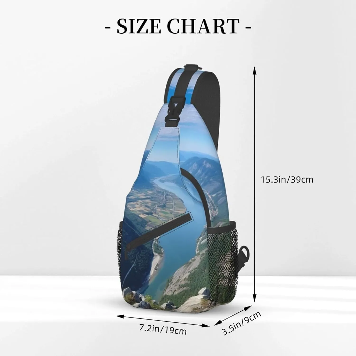 Sling Bag for Women Men Mountain and River Cross Chest Bag Diagonally Casual Fashion Travel Hiking Daypack