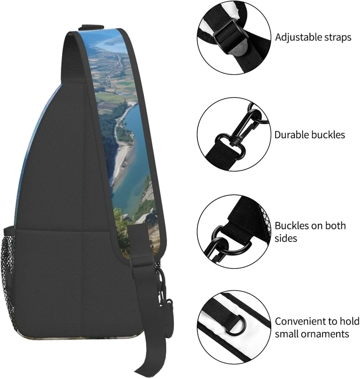 Sling Bag for Women Men Mountain and River Cross Chest Bag Diagonally Casual Fashion Travel Hiking Daypack