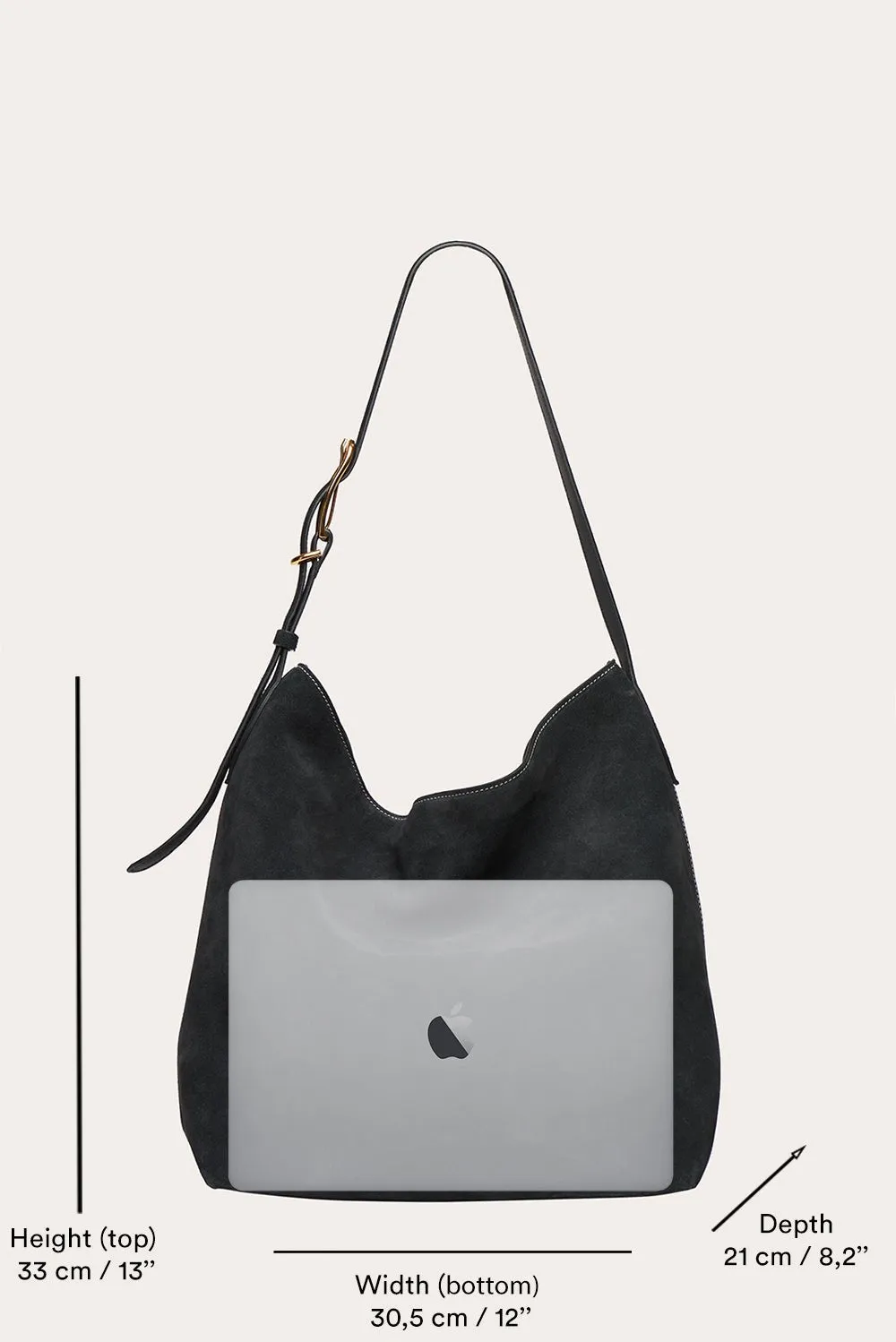 Slouch Bucket Black Suede