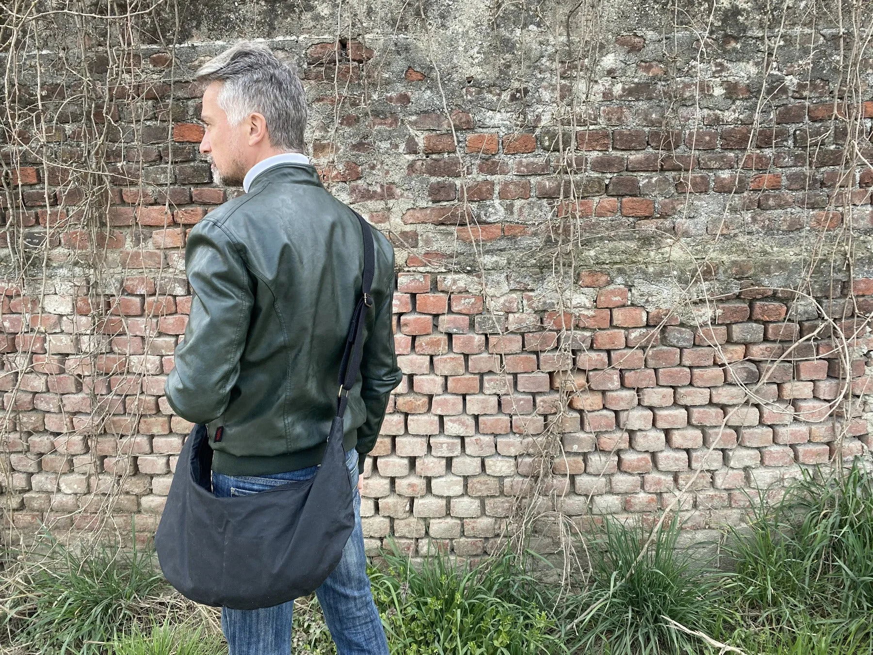 Slouchy hobo bag, travel bag, canvas bags with zipper, crossbody bag for men, crossbody bag for women,