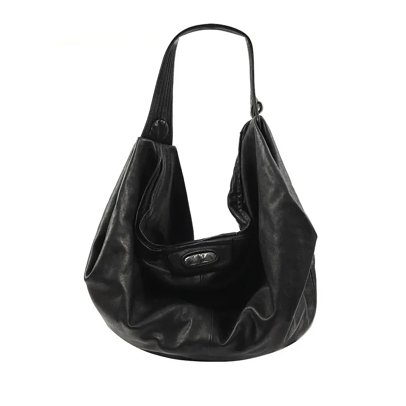 Slouchy Lambskin Shoulder Bag
