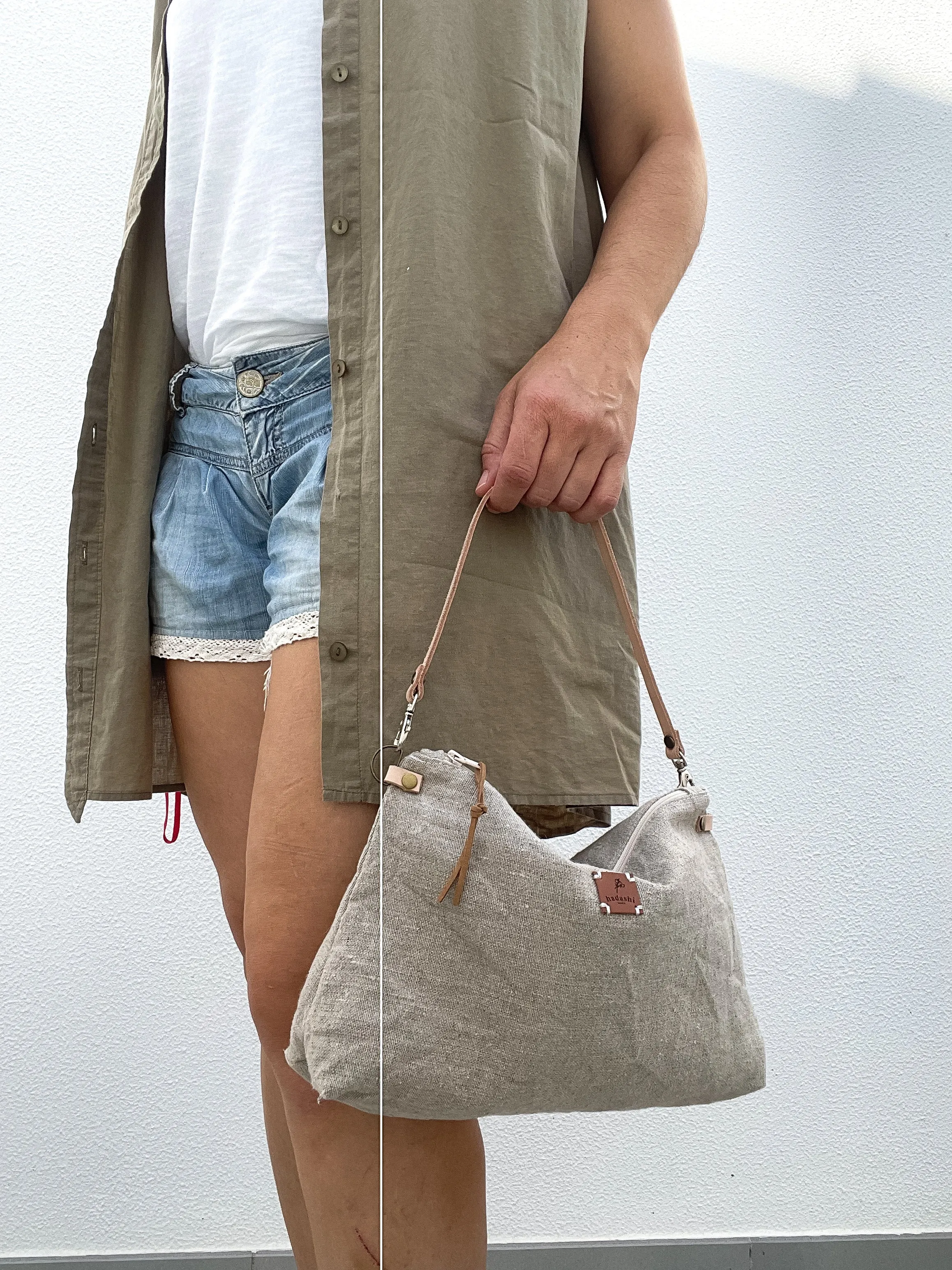 Slouchy pouch: natural