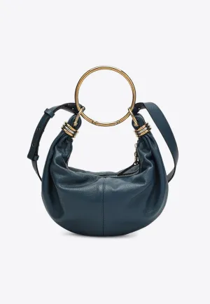 Small Bracelet Grained Leather Hobo Bag