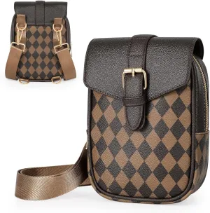 Small Cross Body Bags for Women 2024 Faux Leather 5 Position Wear Fanny Pack Brown Waist Belt Bag for Travel Daily Use