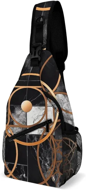 Small Crossbody Sling Backpack Smooth Round Rock Chest Bags for Traveling Chest Fashion Shoulder Bag