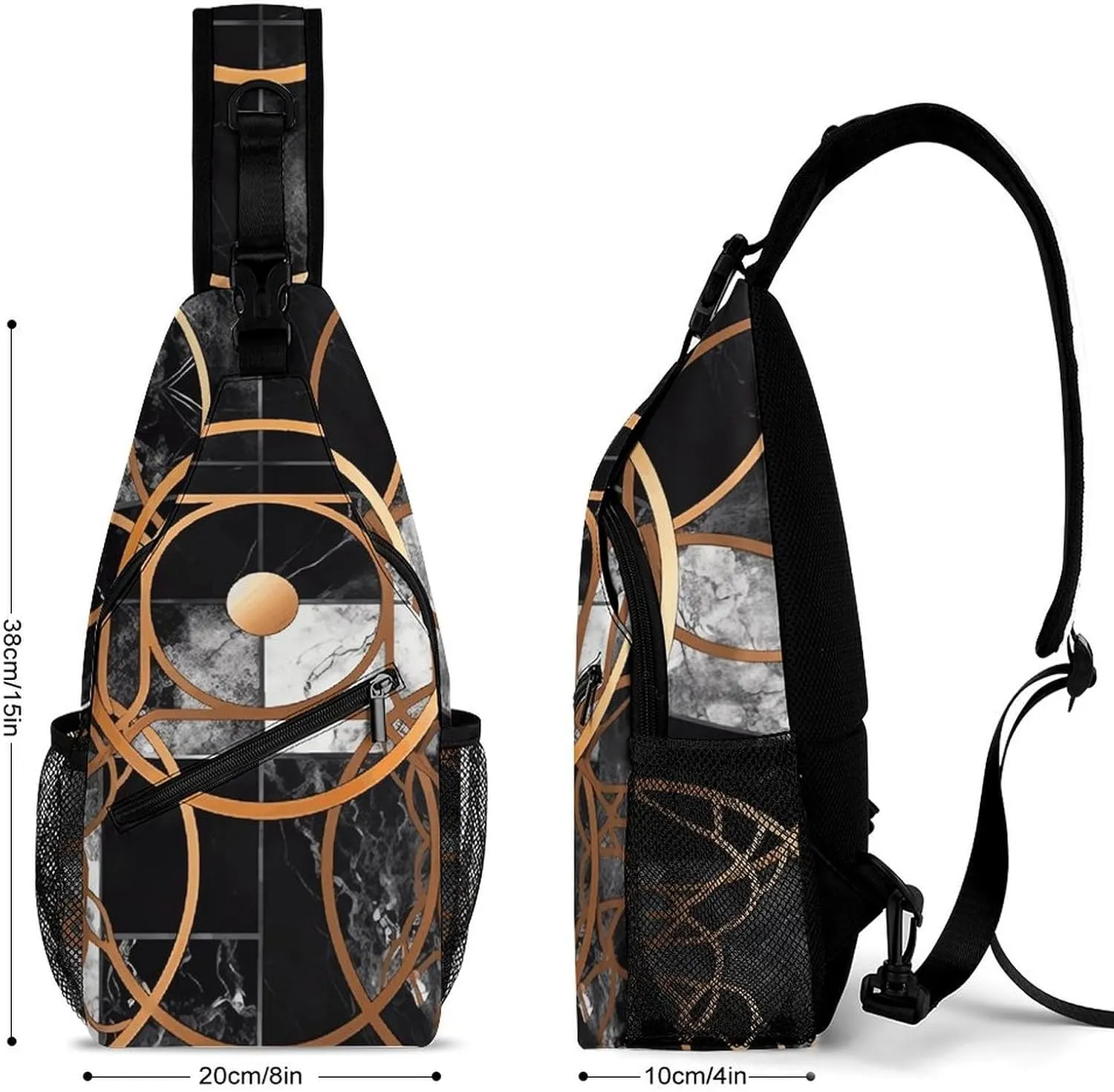 Small Crossbody Sling Backpack Smooth Round Rock Chest Bags for Traveling Chest Fashion Shoulder Bag