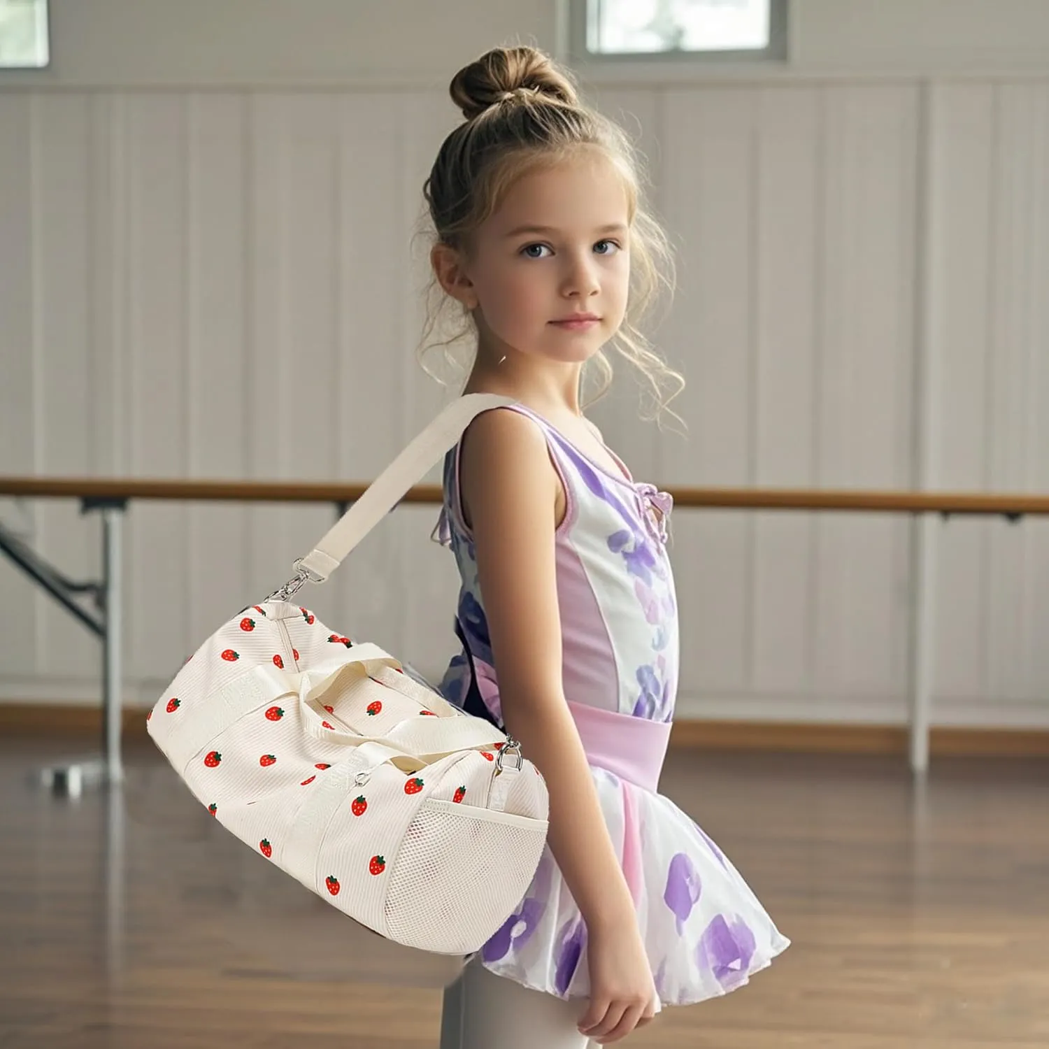 Small Dance Ballet Bag for Girls 4-6 Ballerina Gymnastic Bag Toddler Duffle Dance Bags with Wet Compartment,Corduroy,14”*8.26”*8.26”
