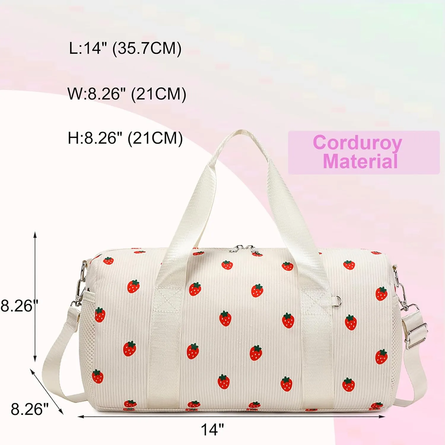 Small Dance Ballet Bag for Girls 4-6 Ballerina Gymnastic Bag Toddler Duffle Dance Bags with Wet Compartment,Corduroy,14”*8.26”*8.26”