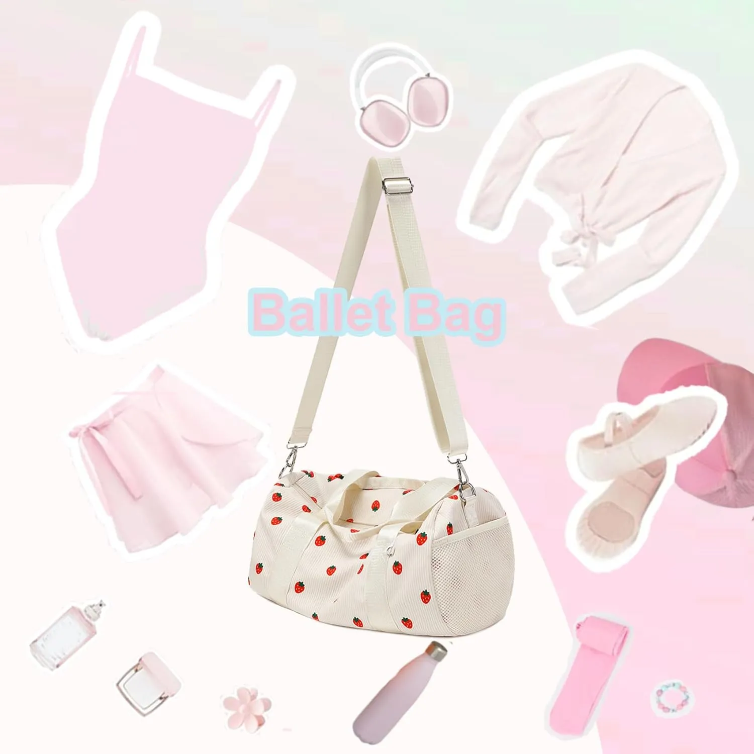 Small Dance Ballet Bag for Girls 4-6 Ballerina Gymnastic Bag Toddler Duffle Dance Bags with Wet Compartment,Corduroy,14”*8.26”*8.26”