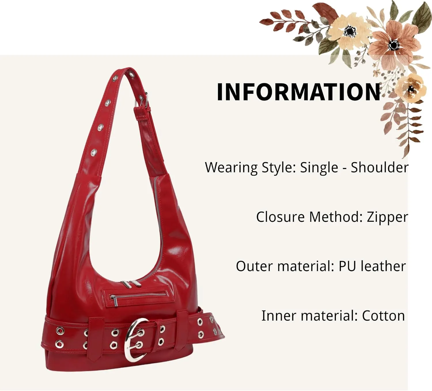 Small Hobo Bag for Women Vegan Leather Slouchy Tote Bag Vintage Shoulder Handbag