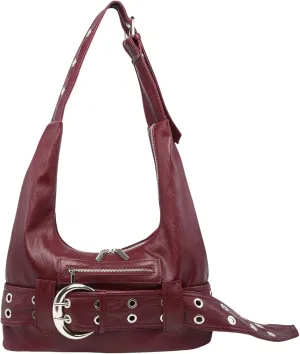 Small Hobo Bag for Women Vegan Leather Slouchy Tote Bag Vintage Shoulder Handbag