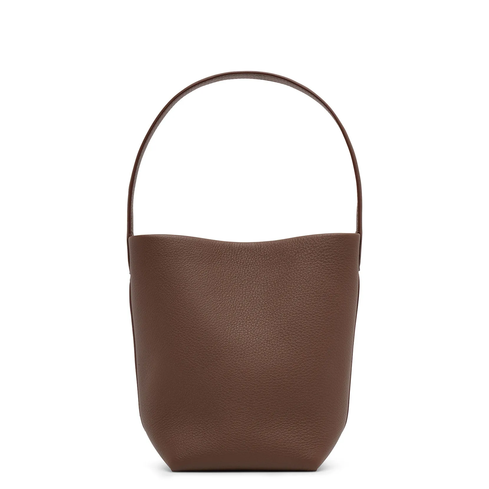 Small N/S dark olive leather tote bag