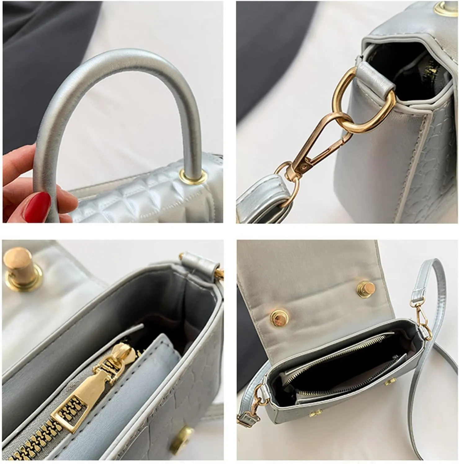 Small Purses and Handbags for Women PU Leather Hobo Shoulder Bags Top Handle Satchel Bag Crossbody Bag with Adjustable Straps