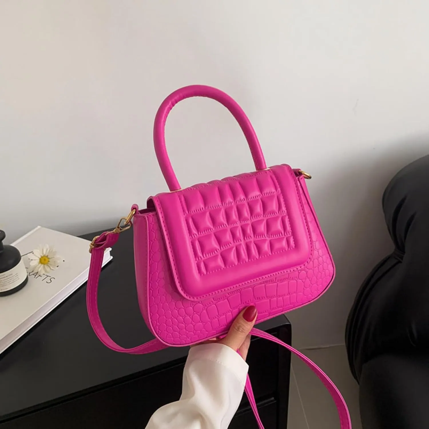Small Purses and Handbags for Women PU Leather Hobo Shoulder Bags Top Handle Satchel Bag Crossbody Bag with Adjustable Straps