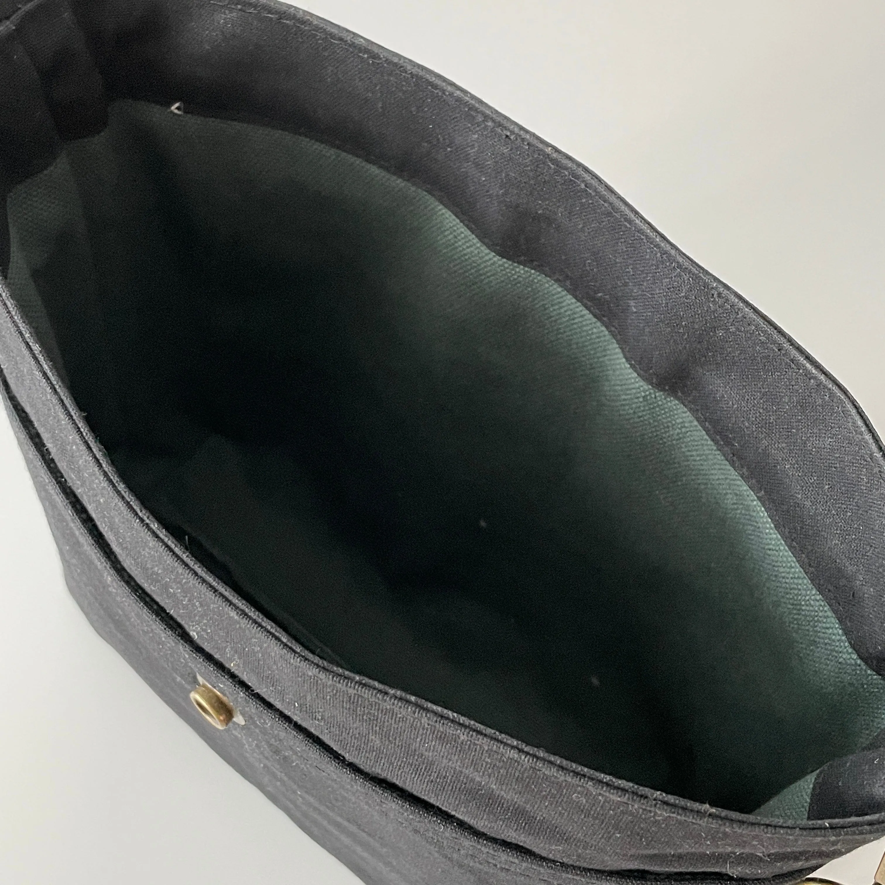 Small Waxed Canvas Satchel, Black