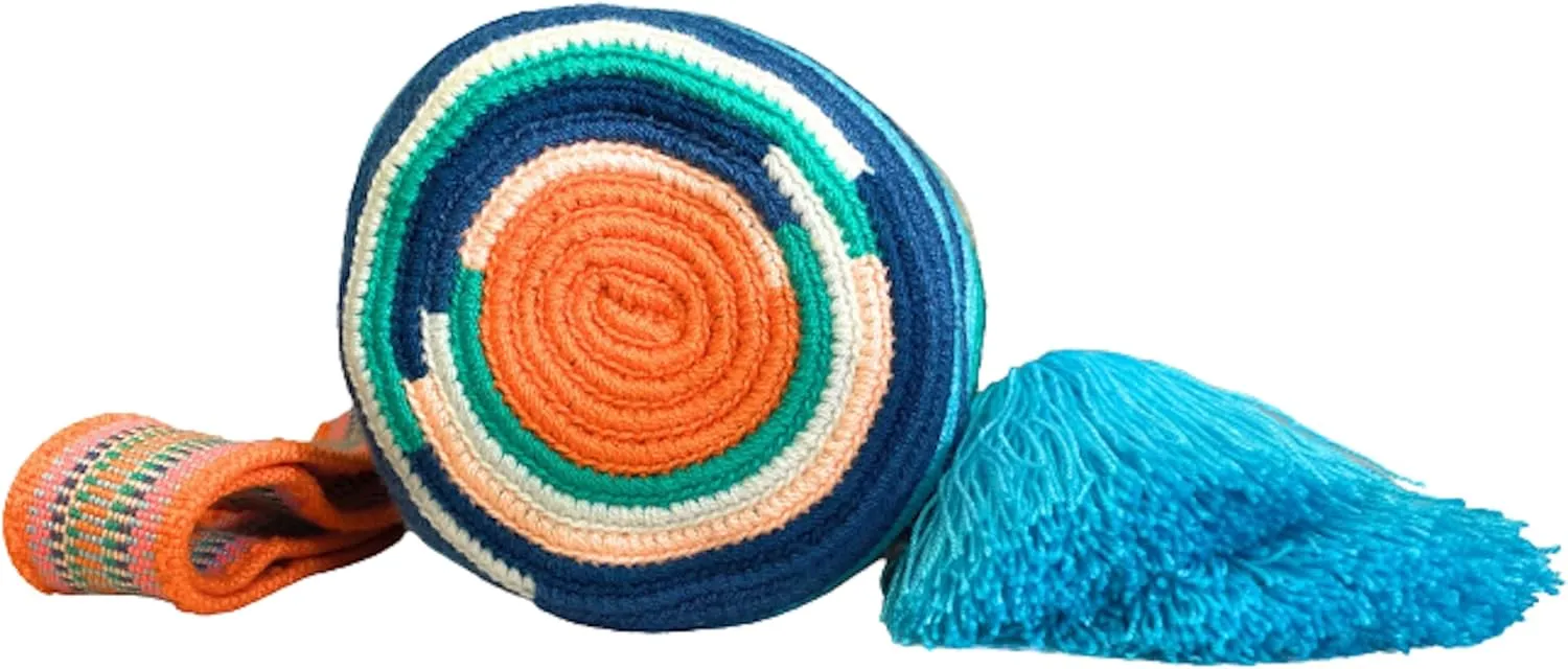 SMALL Wayuu Mochila Bag For Women, Colombian boho bags, Handmade With Big Nice-Looking Tassels