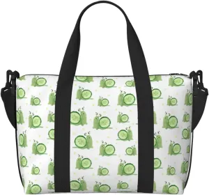 Snails Cucumber Slices Travel Duffle Bag For Women Men Weekender Overnight Bag Gym Bag For Women, Carry On Airport Bag, Travel Tote Bag With Strap For Gym Travel Business Trips