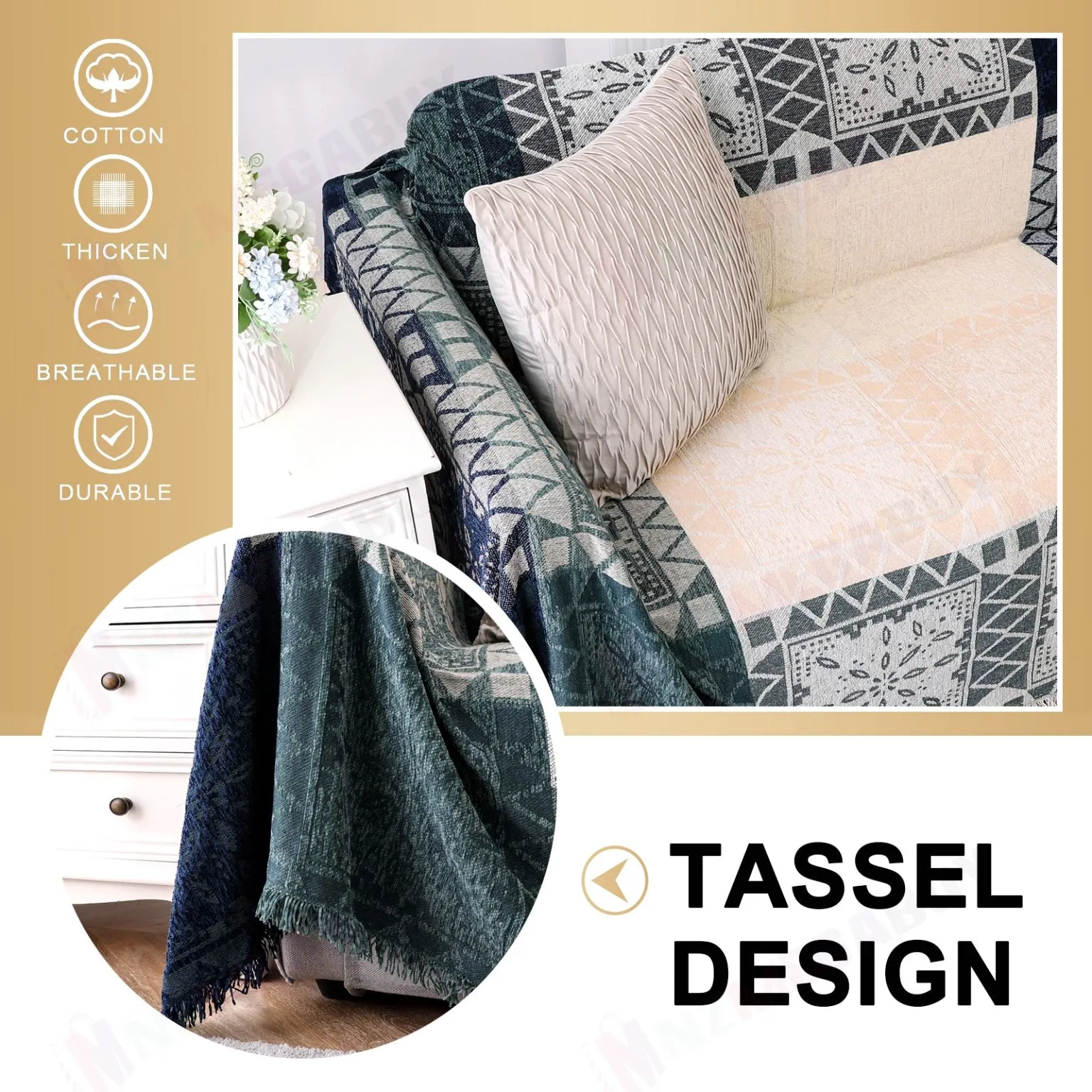 Sofa Blanket Sofa Cover, Green * 4 Sizes