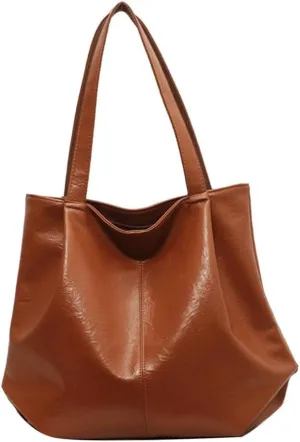 Soft Leather Hobo Bags for Women Vintage Slouchy Tote Bag Hobo Purses and Handbags Large Capacity Shoulder Bag