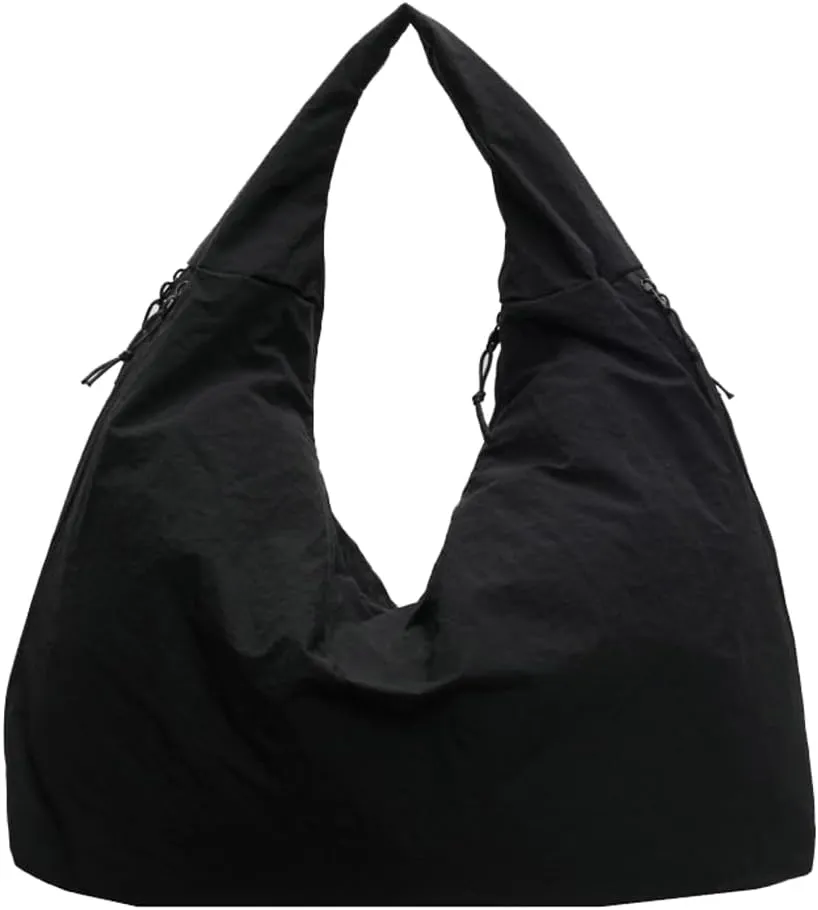 Solid Color Draped Tote Bag for Woman Large Capacity Shoulder Bag Versatile Slouchy Hobo Bag Travel Sport Everyday Use