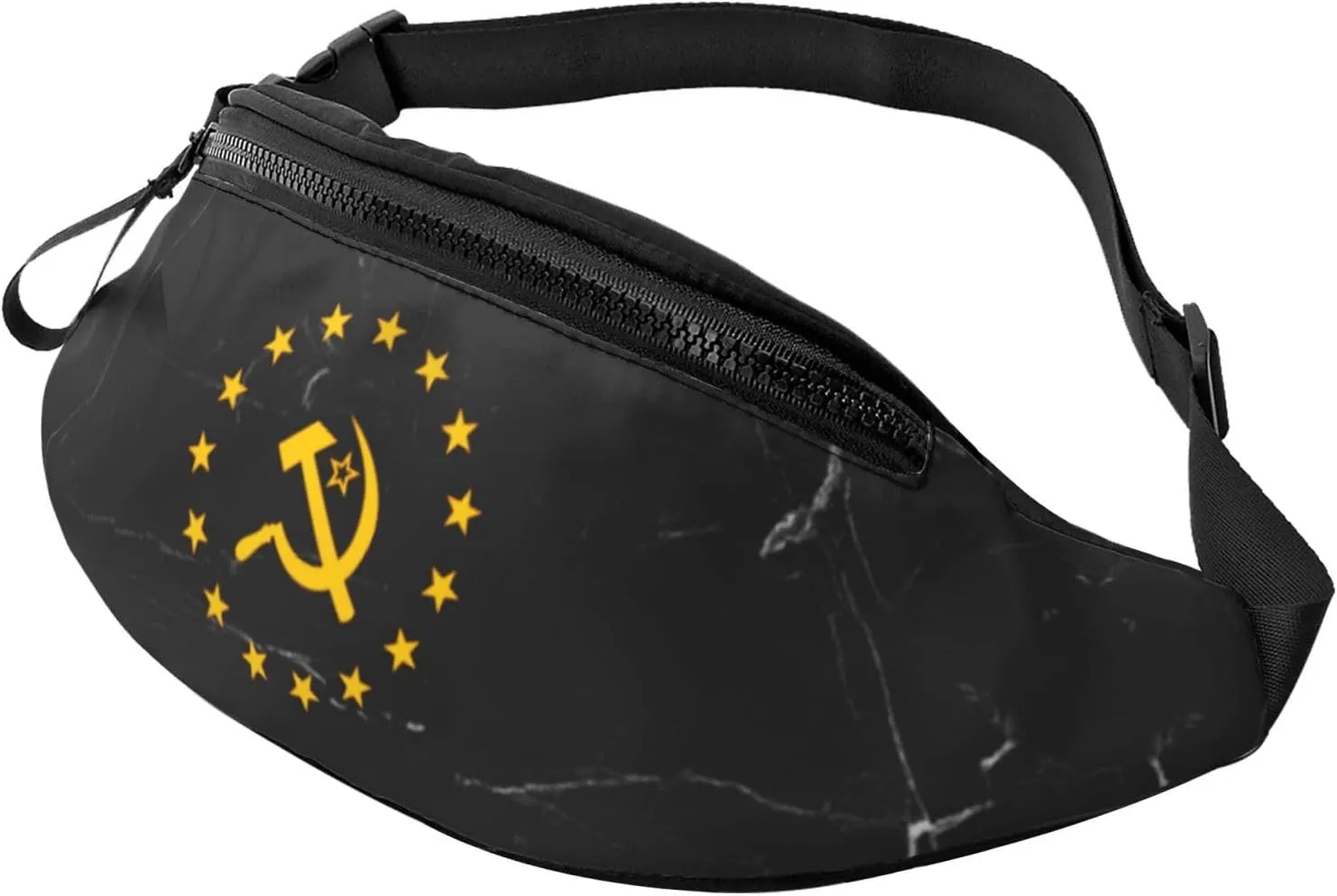 Soviet Union Flag Crossbody fanny pack for men and women, ideal for travel, sports and running, Black, 7210N-