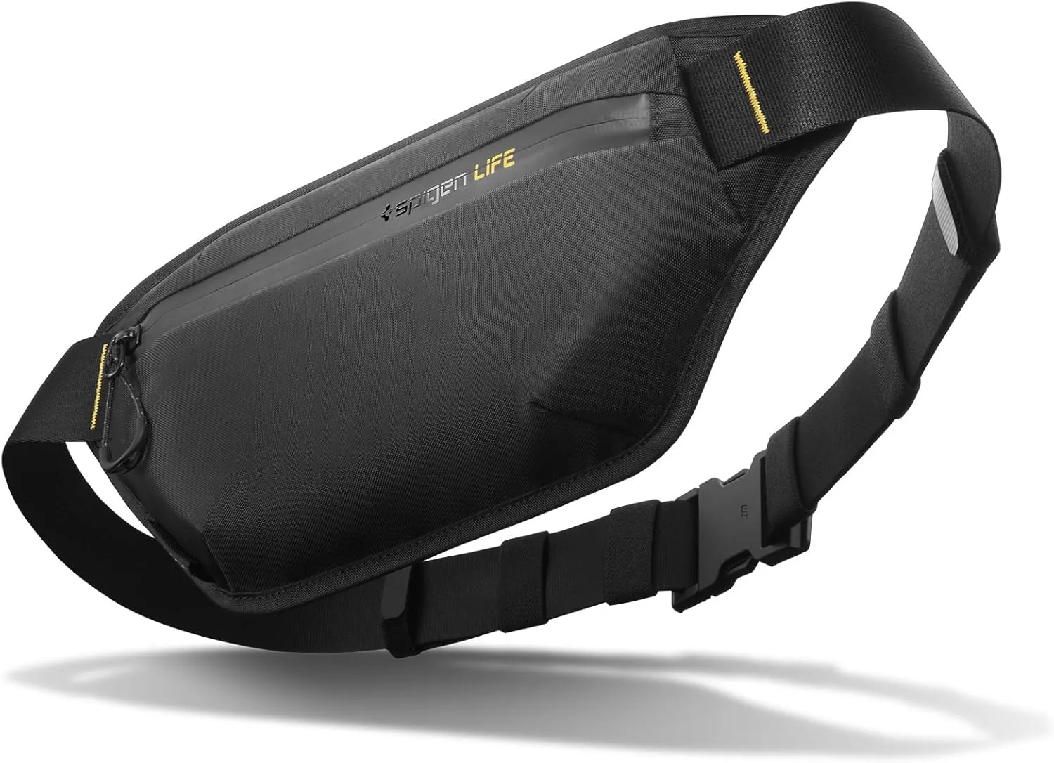 Spigen Life Waist Bag for Passport Holder Secure Hidden Travel Wallet with 4 Separate Pockets, Fanny Pack, Water Resistant, Durable, Crossbody Bag with Adjustable Strap for Travel, Hiking, Sports