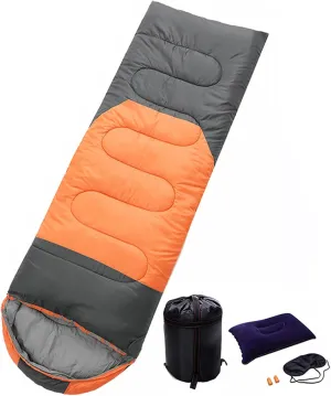 Spring Season Sleeping Bag, Lightweight & Waterproof Sleeping Bags for Adults and Kids, Ideal for Camping, Backpacking, and Hiking, Indoor and Outdoor Use