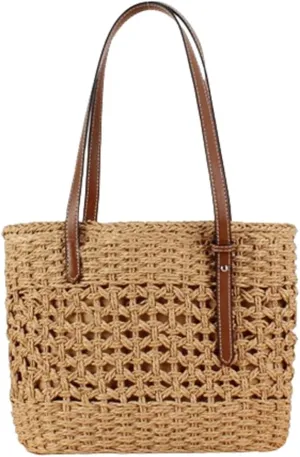 Straw Beach Bags Tote Tassels Bag Hobo Summer Handwoven Shoulder Bags Purse With Pom Poms