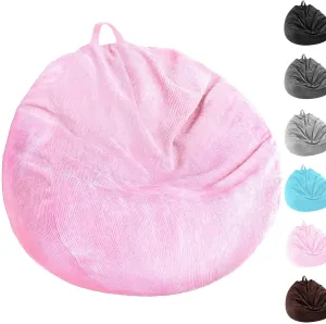 Stuffed Animal Storage Bean Bag Chair Cover (No Filler) Washable Ultra Soft Corduroy Bean Bag Cover for Organizing Plush Toys or Textile, Sack Bean Bag for Adults, Teens
