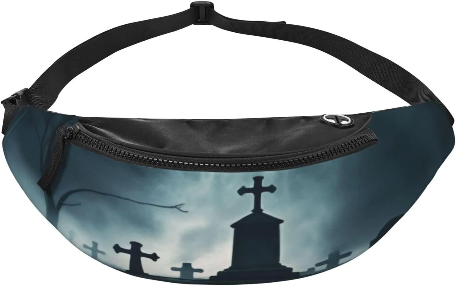 Stylish 3d Horror Ghost Skull Bumbags Waist Fanny Pack For Women Ladies Men Lightweight Bum Bag With Zip Pockets Adjustable Belt For Dog Walking Running Cycling Hiking Outdoor Sport