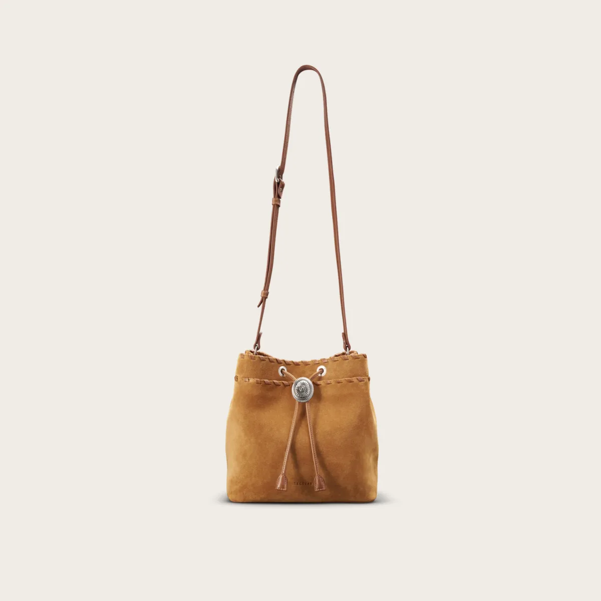 Suede Bolo Bucket Bag