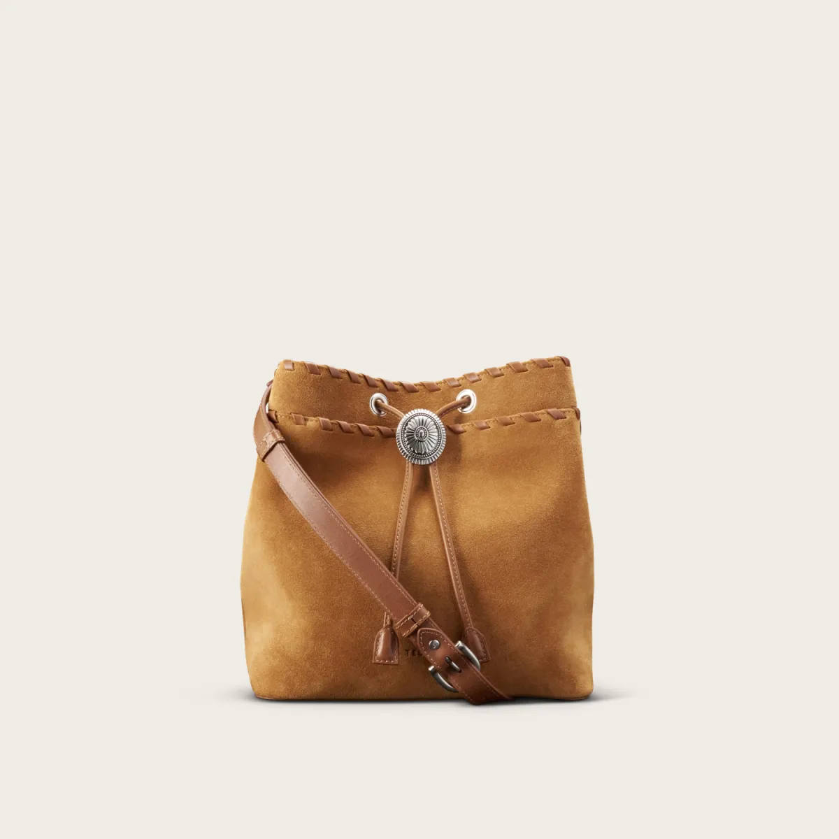 Suede Bolo Bucket Bag