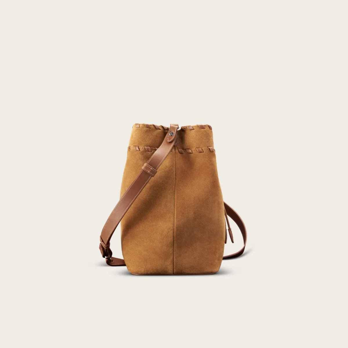 Suede Bolo Bucket Bag