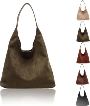 Suede Hobo Bags for Women Leather Suede Slouchy Tote Bag Brown Suede Bag Suede Shoulder Bag Suede Handbags