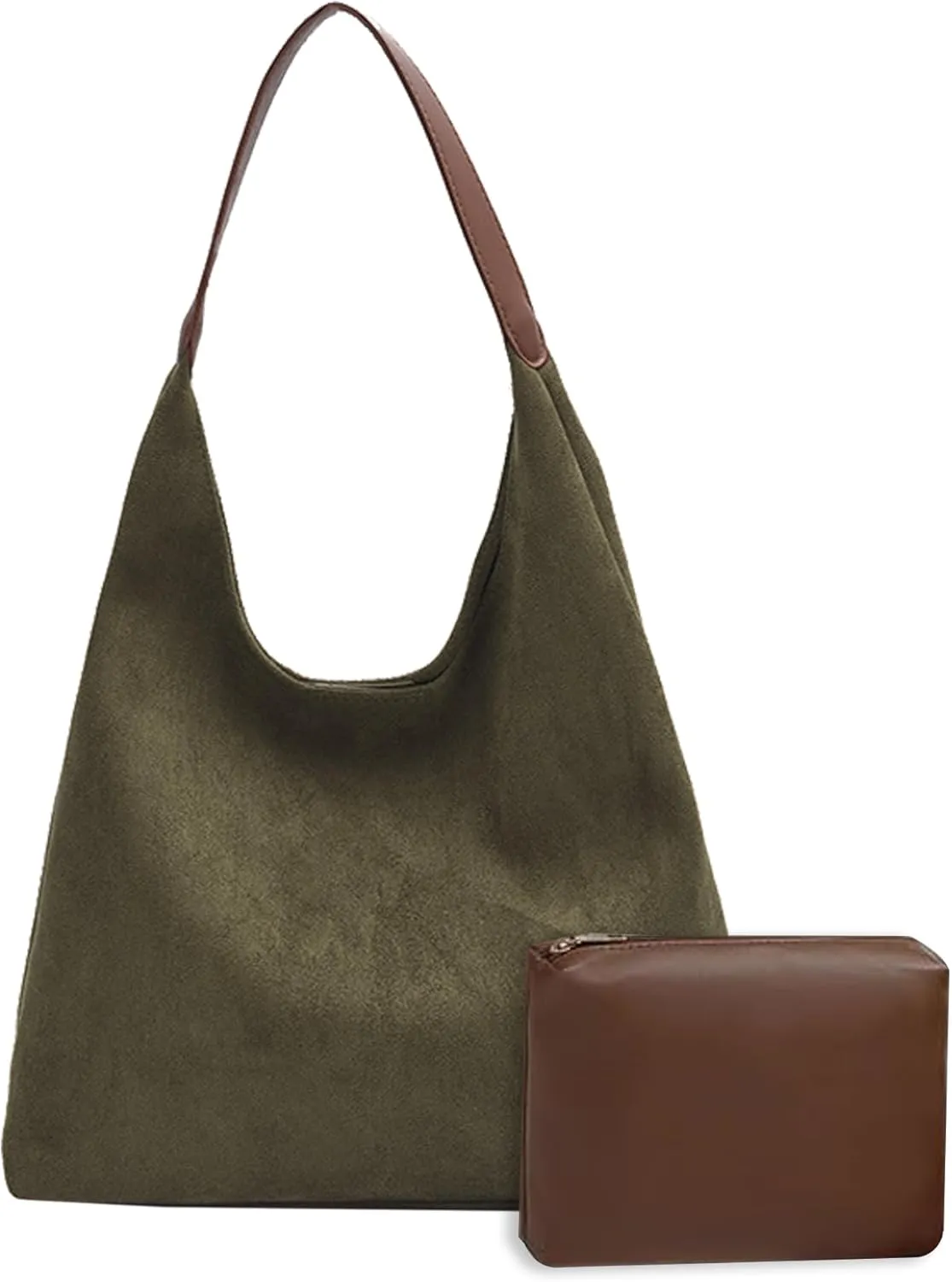 Suede Hobo Bags for Women Slouchy Shoulder Bags Trendy Tote Handbags Everyday Purses