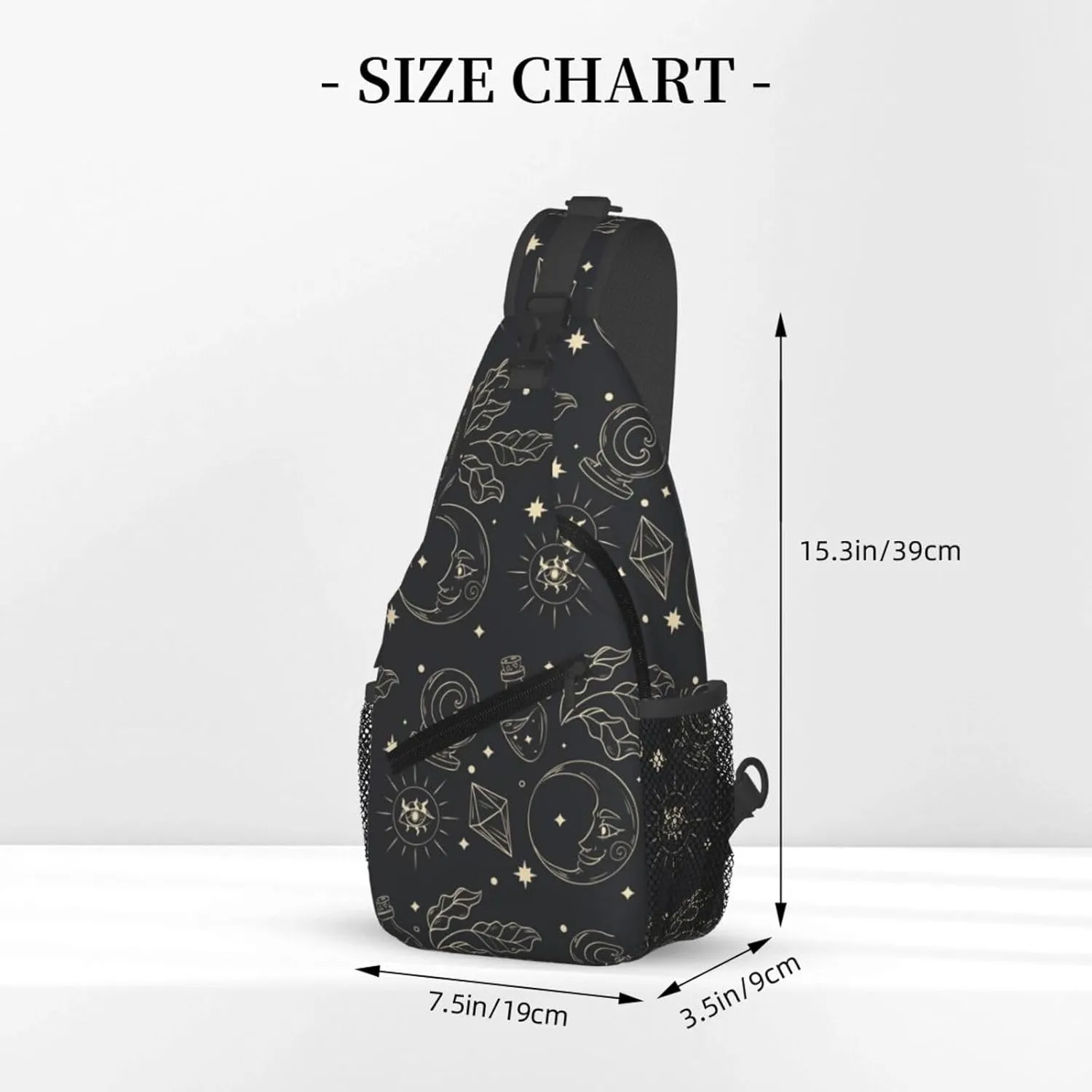 Sun And Moon Crossbody Sling Backpack Sling Bag Adjustable Chest Shoulder Daypack For Women Men