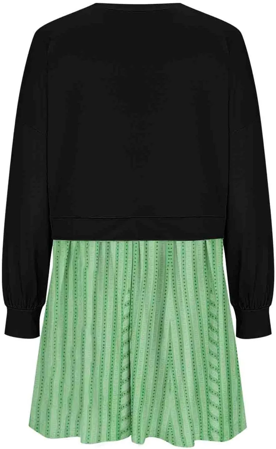 Sweatshirts Dresses for Women Crewneck Long Sleeve Patchwork Mini Dress Funny Print Graphic Shirt Loose Pullover Tops