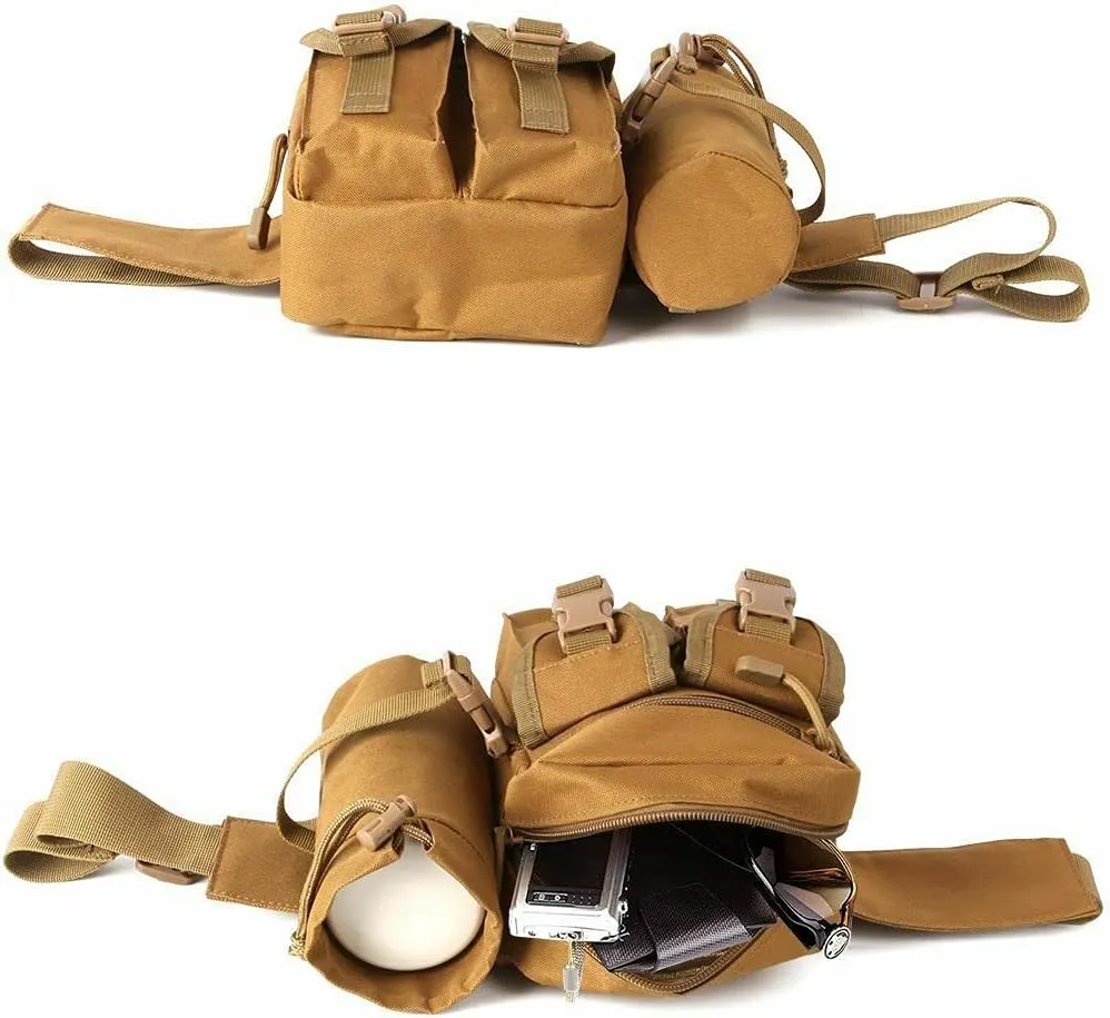 Tactical Fanny Pack Bumbag Waist Bag Military Hip Belt Outdoor Hiking Fishing Suitable for Hiking Mountaineering Fishing (Khaki)