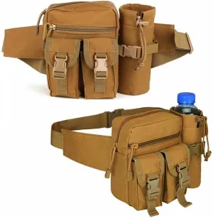Tactical Fanny Pack Bumbag Waist Bag Military Hip Belt Outdoor Hiking Fishing Suitable for Hiking Mountaineering Fishing (Khaki)