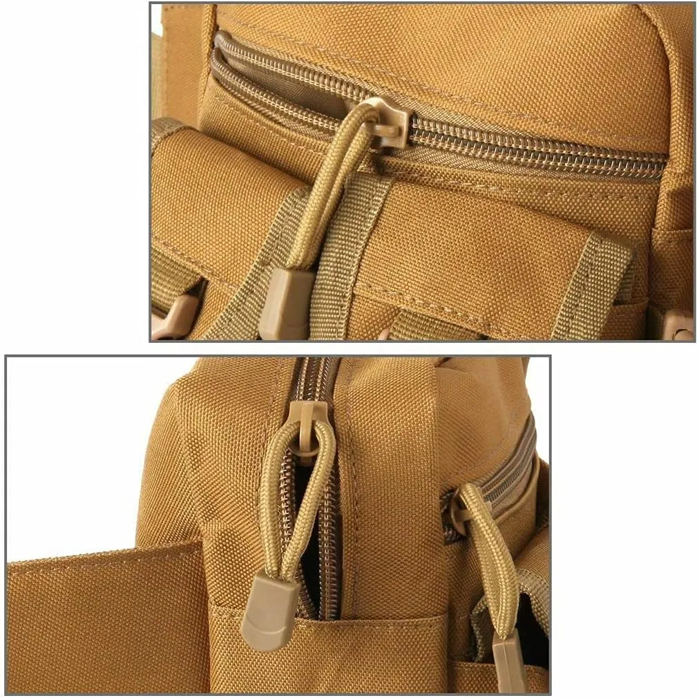 Tactical Fanny Pack Bumbag Waist Bag Military Hip Belt Outdoor Hiking Fishing Suitable for Hiking Mountaineering Fishing (Khaki)
