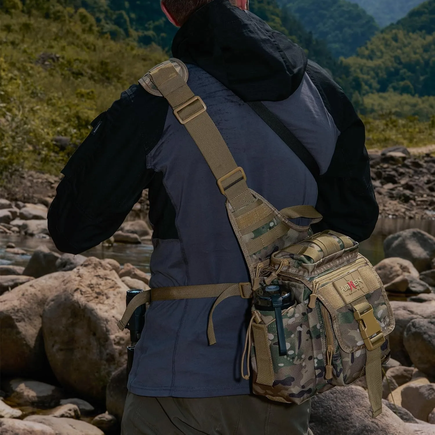 Tactical Messenger Bag Military Army Molle Shoulder Cross Body Edc Satchel Crossbody Side Pack for Men Women 10L