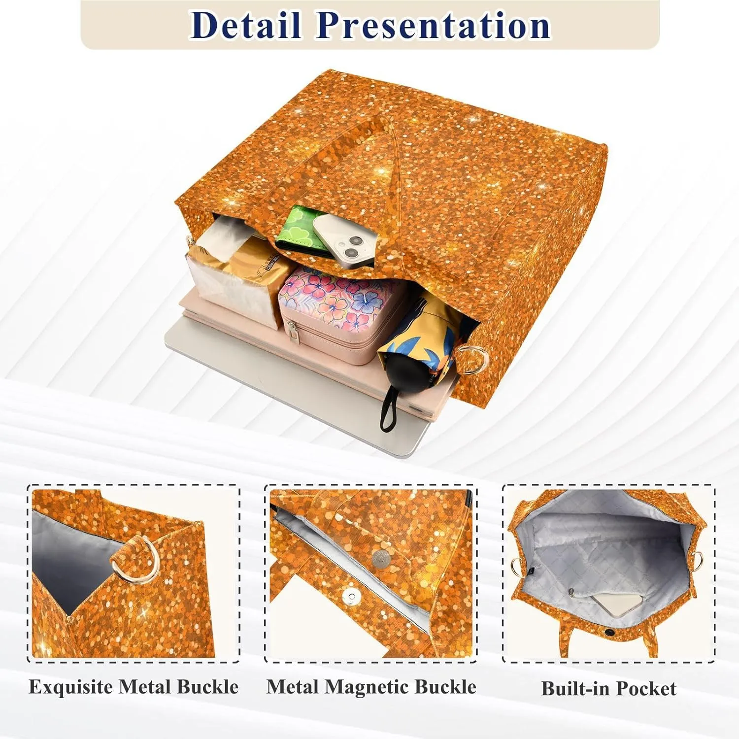 Tangerine Hand Bags for Women, Corduroy Tote Bag Shoulder Handbag Small Bag Hobo Bag Purse