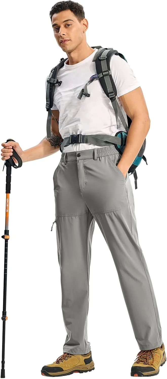 TBMPOY Men's Lightweight Hiking Pants Quick Dry 4 Pockets Stretch Water Resistant Travel Fishing Convertible Zip Cargo Jogger